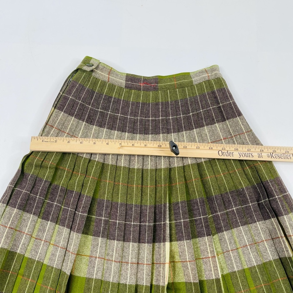 Vintage 70s Wool Plaid Accordion Skirt - Picture 4 of 6